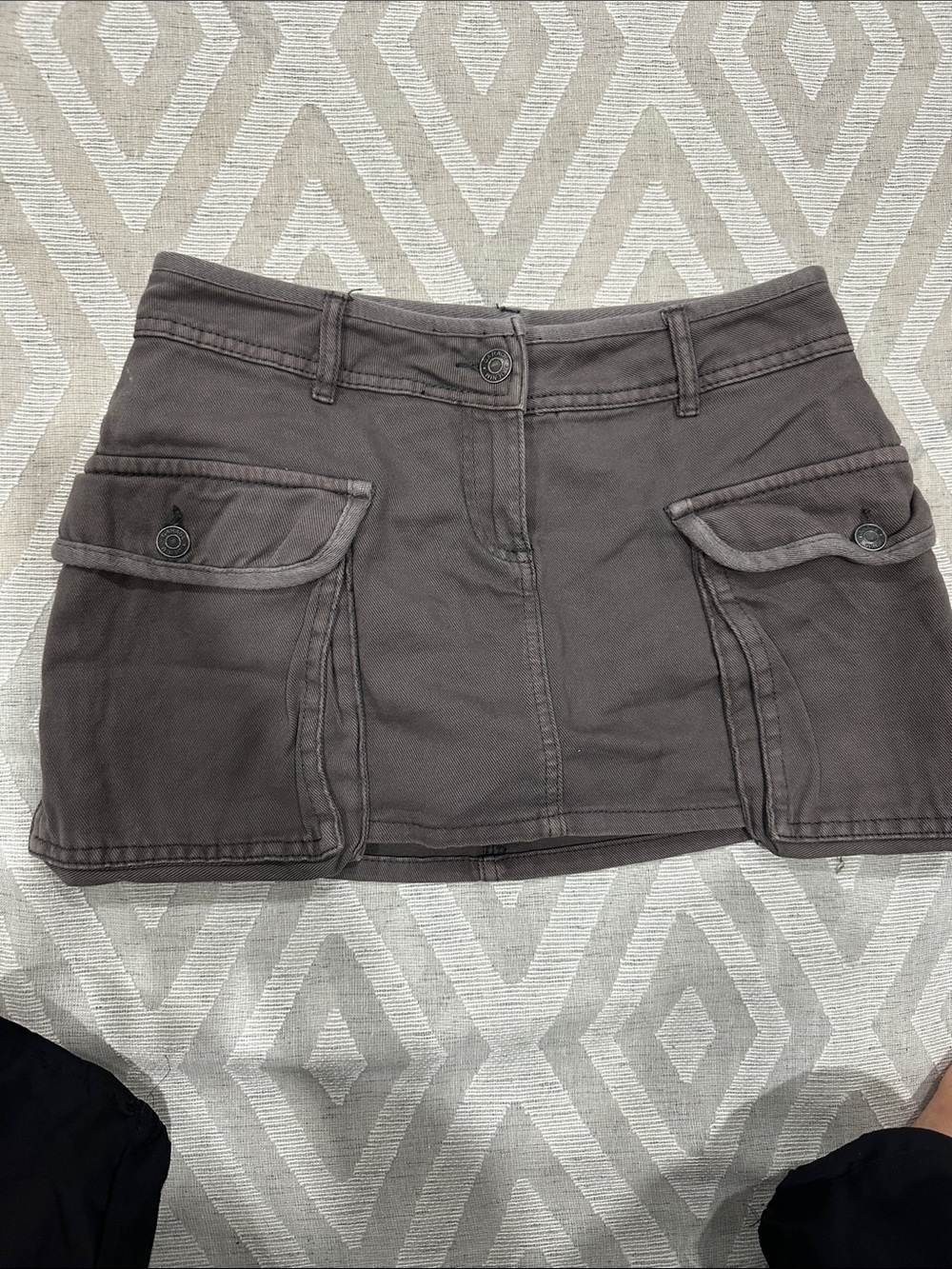 Garage Taupe Utility Pocket Mini Skirt